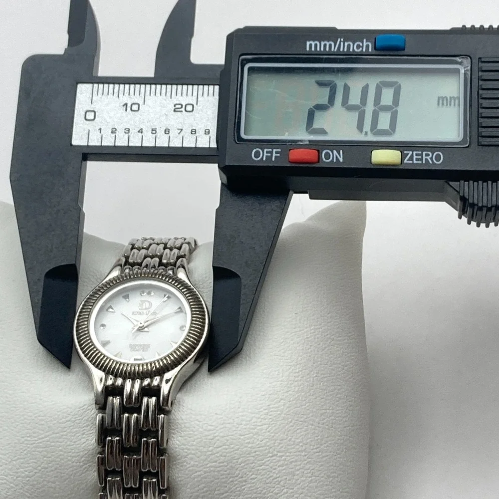 Aren Dino Women's Watch 25mm Silver Tone Swiss Date New Battery SMALL 5.75